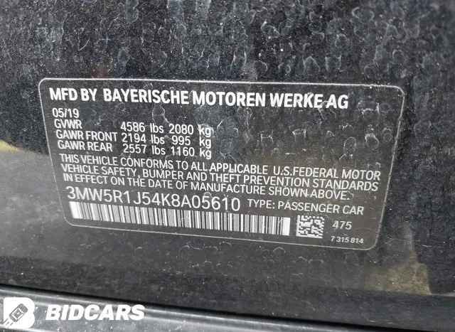 2019 BMW 3 Series, VIN 3MW5R1J54K8A05610 - photo 10